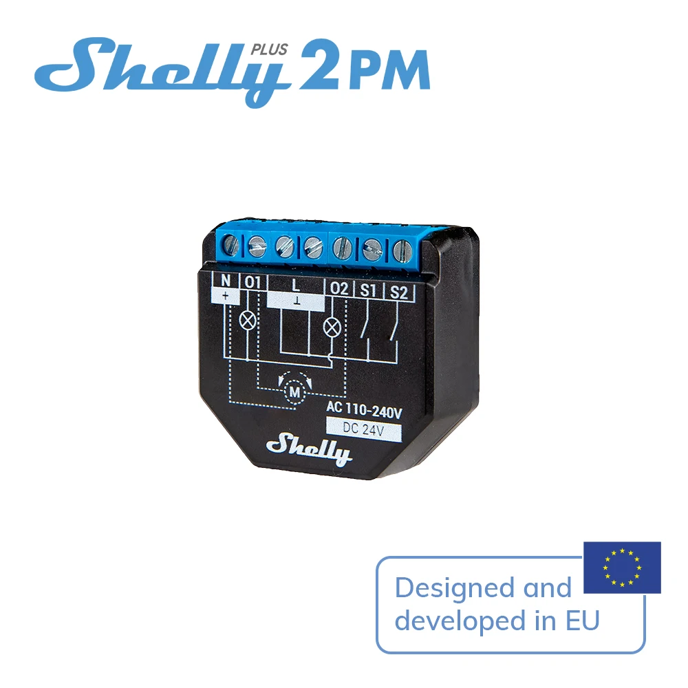 

Shelly Plus 2PM Smart Home WiFi Relay 2 Channel With Power Metering Roller Control Monitoring Percentage Roller Shutters Blind