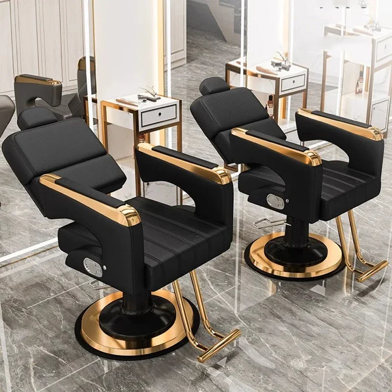 SpaErgonomic Recliner Chair Make Up Shampoo Facial High Beauty Chair Hairdresser Barbershop Silla Giratoria Hair Salon Furniture