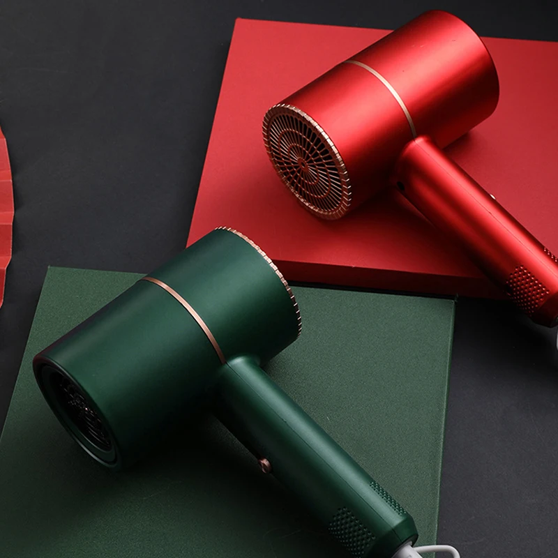 Secador de cabelo com concentrador, secador de cabelo do agregado familiar 800w para secagem rápida, secador de cuidados de cabelo claro azul mudo, ar frio e quente