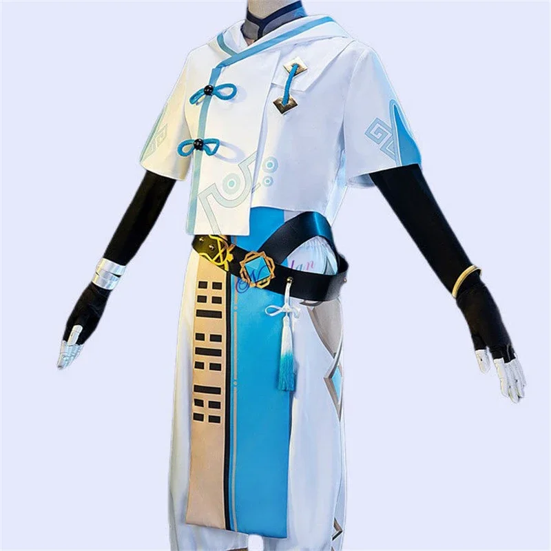 Anime Genshin impact cosplay Chongyun cosplay game anime Genshin impact Chongyun costume Halloween party outfit and wig