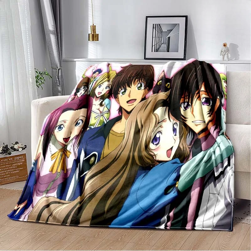 Fashion Anime Blanket Sofa Winter CODE GEASS Warm Bed Fleece Custom Nap Home Fluffy Soft Blankets King Size Microfiber Bedding