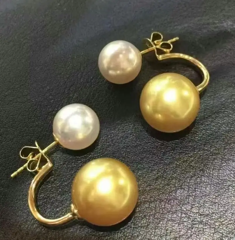 

Красивый дизайн, очаровательные серьги-гвоздики из Южного моря 10-11 мм, золотые 7-8 мм, белые серьги-гвоздики с натуральным жемчугом, подходящие для любого случая