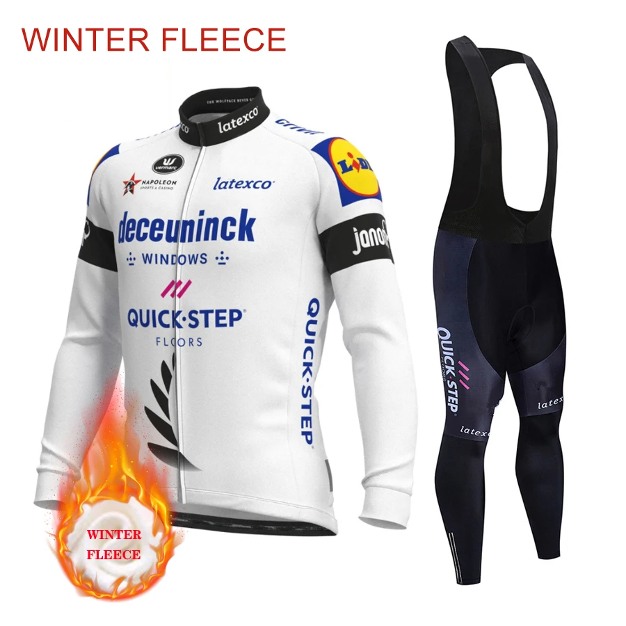 Winter 2025 Soudal Quick Step Cycling Jersey Set Men Navy Cycling Clothing Bike Shirt Suit Long Sleeve MTB Bicycle Bib Shorts