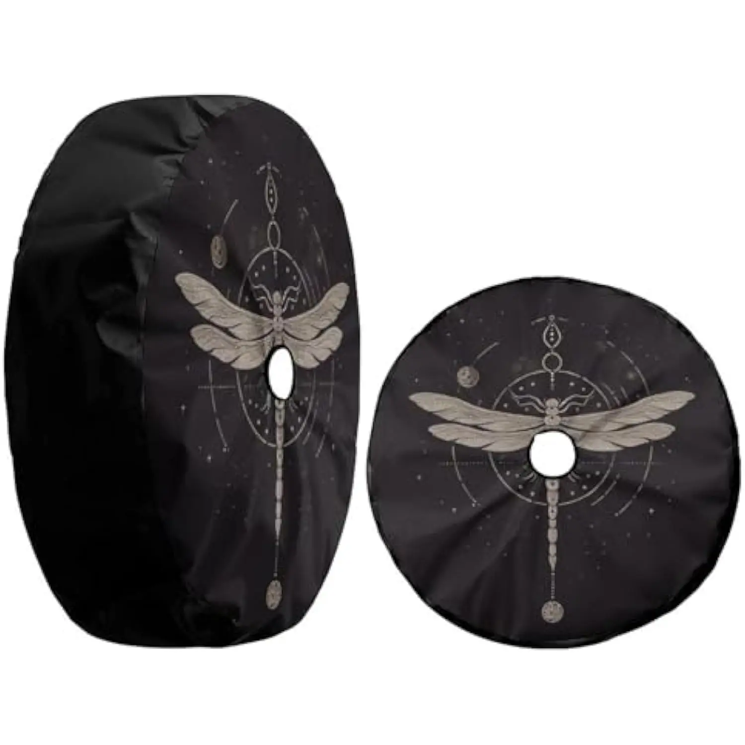 Dragonfly Geometric Symbol Spare Tire Cover Polyester Fiber Jeep RV Van SUV Tire Protector