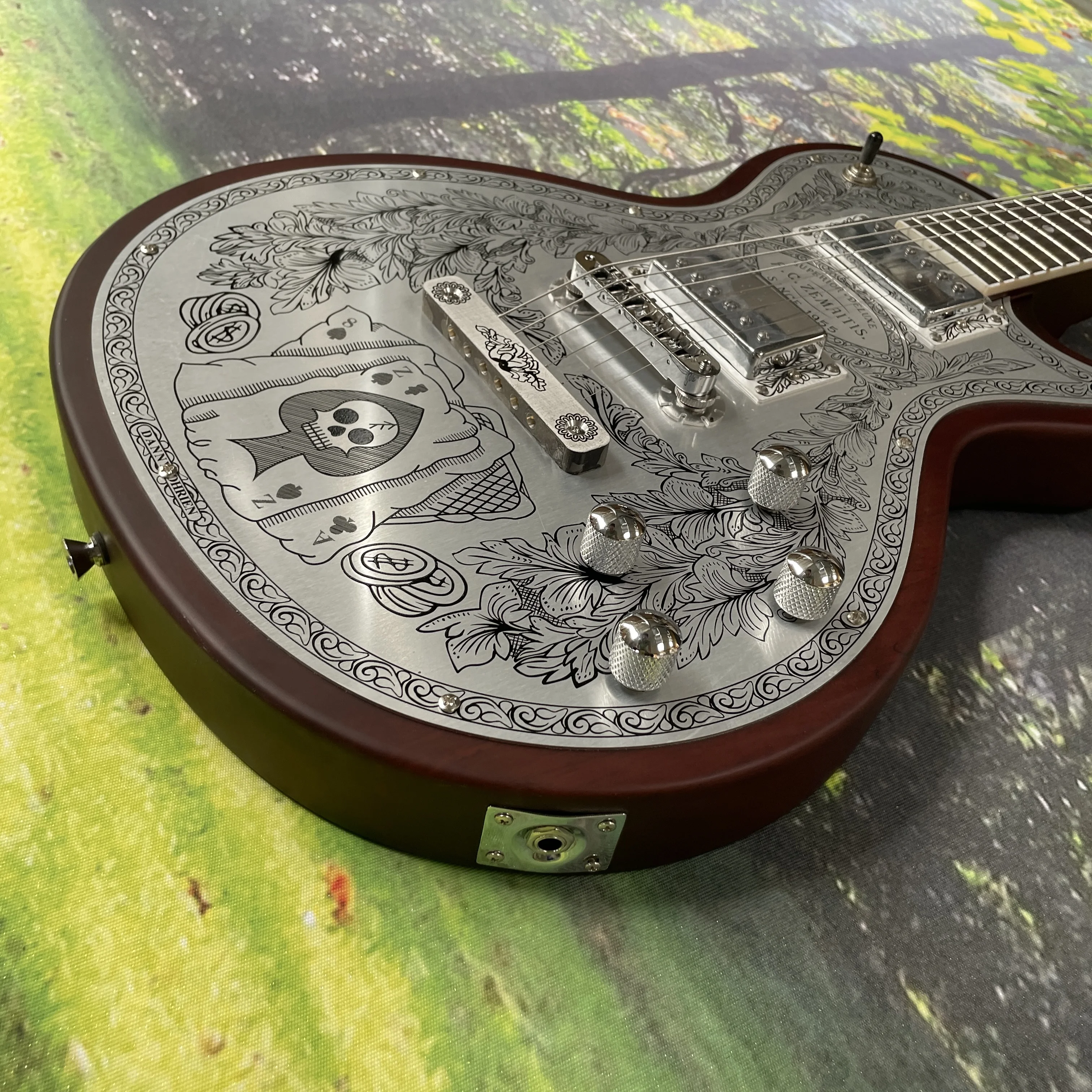 Zemaitis Casimere Металлическая атласная гитара Алюминиевая пластина Палисандр Накладка на гриф Хромированная фурнитура