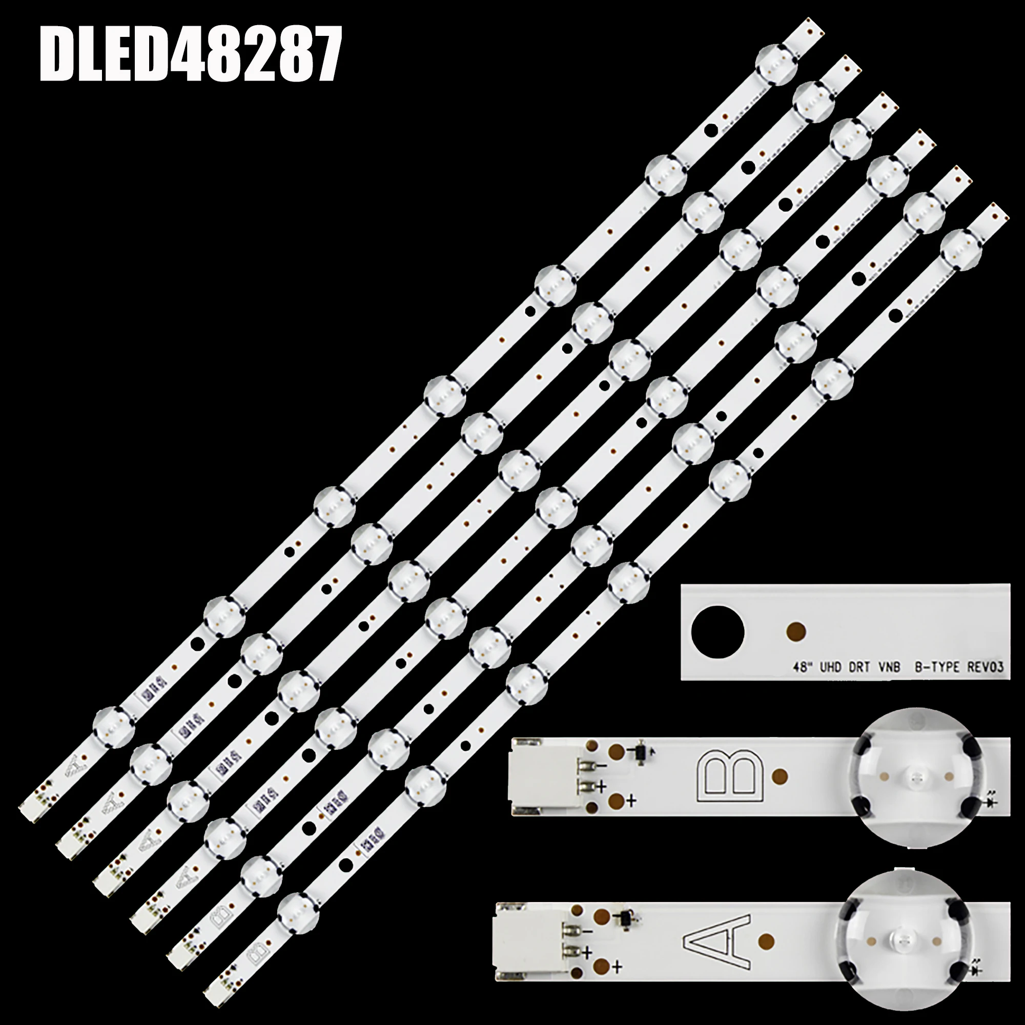 

6-piece LED Backlight For HITACHI 48HK6T64U 48HK6T64 48HK6T74 48HB6T72U VESTEL 48 UHD DRT VNB A B-TYPE VES480QNDS-2D-N1 N11