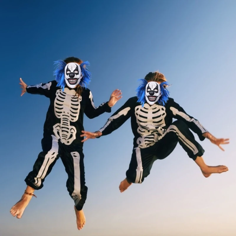 Accesorios de decoración de fiesta de máscara de payaso de terror de Halloween