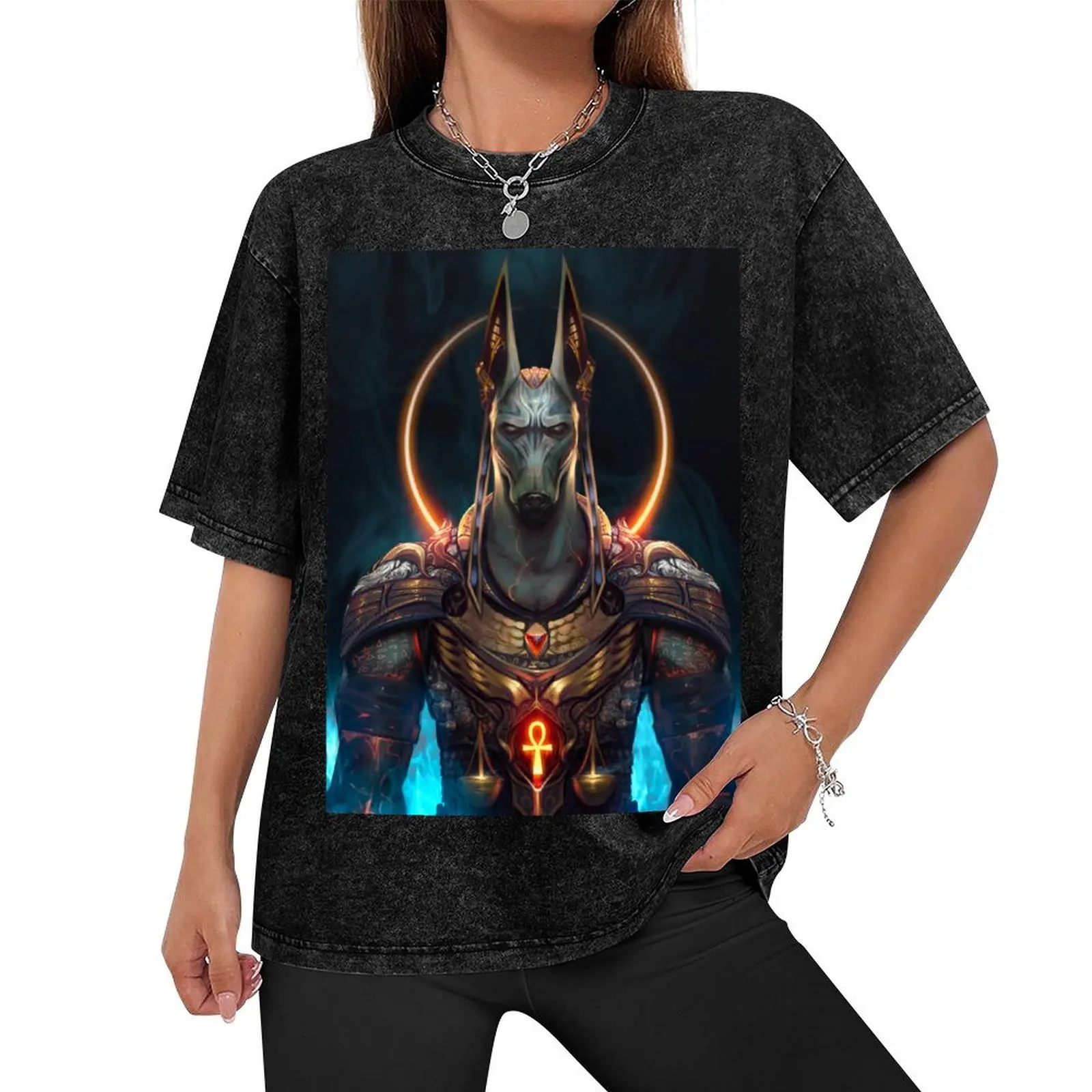 Anubis T-Shirt oversize t-shirts man summer shirt cotton graphic tees t shirt men 100℅ cotton