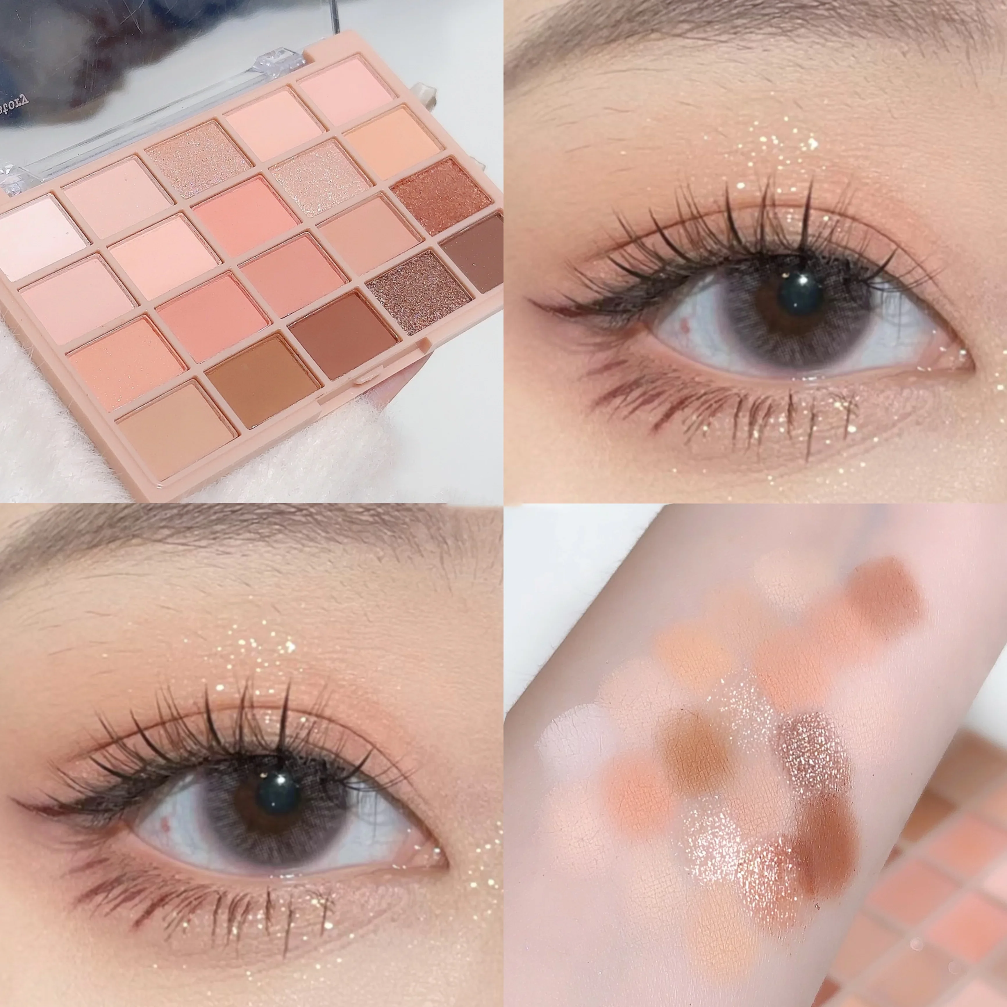 20 Colors Coral Glitter Eyeshadow Makeup Pink Rose Eye Shadow Palette Low Saturation Nude Brown Matte Eyeshadow Earth Color