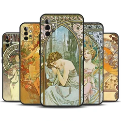 Alphonse Mucha Painted Phone Case For Samsung Galaxy A12 A32 A52 A14 A24 A34 A54 A53 A33 A13 A15 A25 A71 A51 Cover