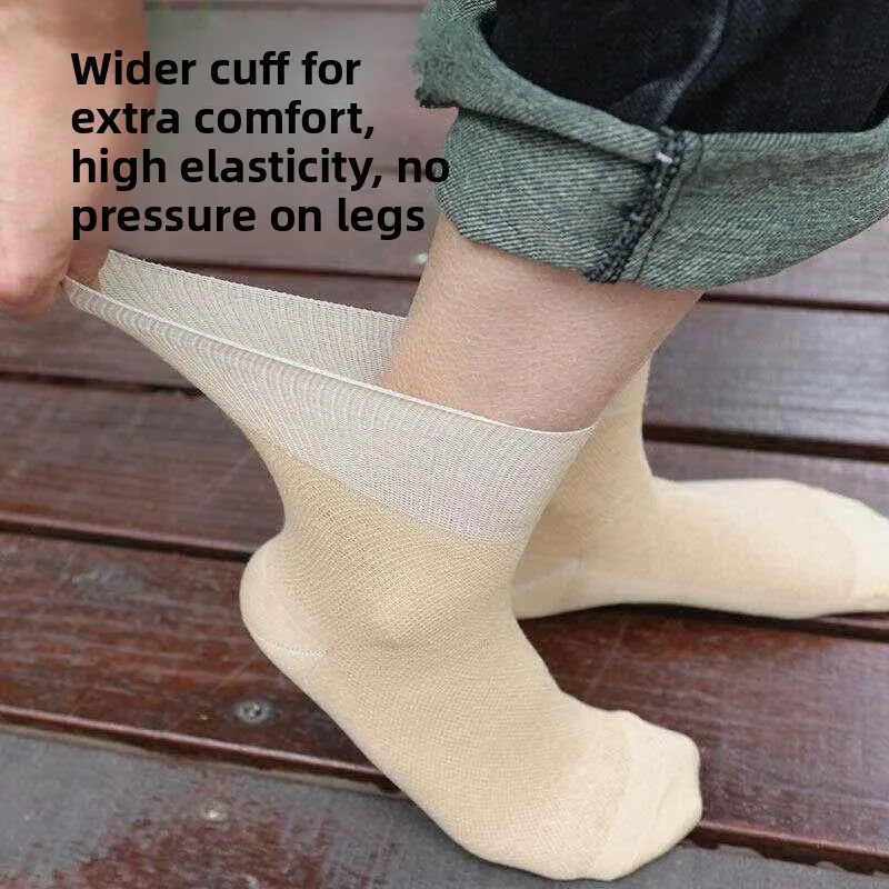 Loose Fit Mid-Calf Socks Large Size Comfortable Breathable Summer Cotton Socks for Elderly Women Swollen Feet Moon Socks