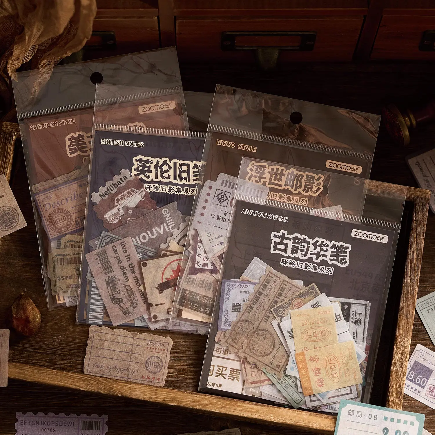 Material Sticker Pack, Old Photo Album Series, Handbook Mobile Phone Case Decoration DIY Material Stickers 40 Sheets