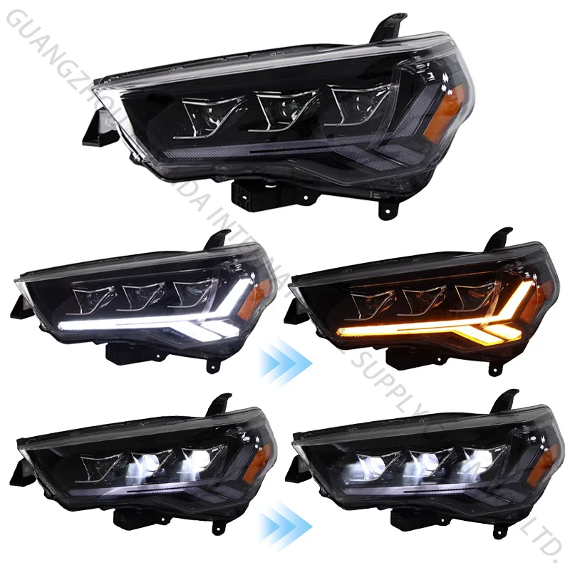 السيارات LED المصابيح الأمامية الجمعية سيارة رئيس ملحقات المصابيح أجزاء لتويوتا 4 عداء 2014-2020 نمط جديد أضواء LED بالجملة