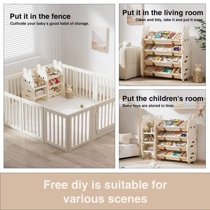 Factory new rabbit design environmentally friendly and durable baby bedroom furniture set children's toys storage plastic