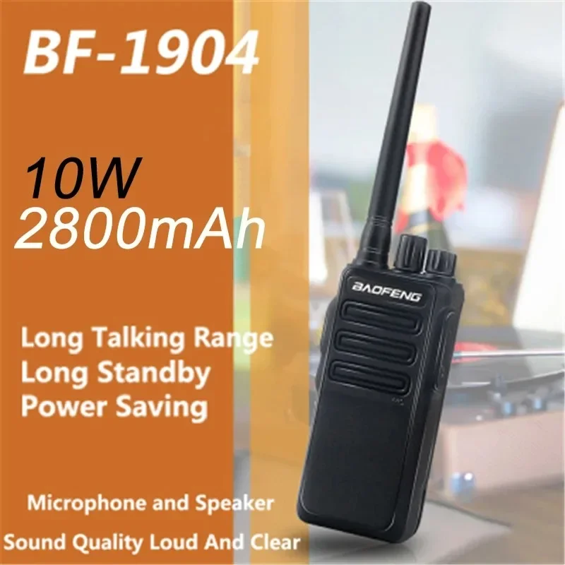 Baofeng toko resmi Walkie Talkie BF-1904 10W Radio penetrasi mendukung isi daya Tipe C jarak jauh kuat portabel