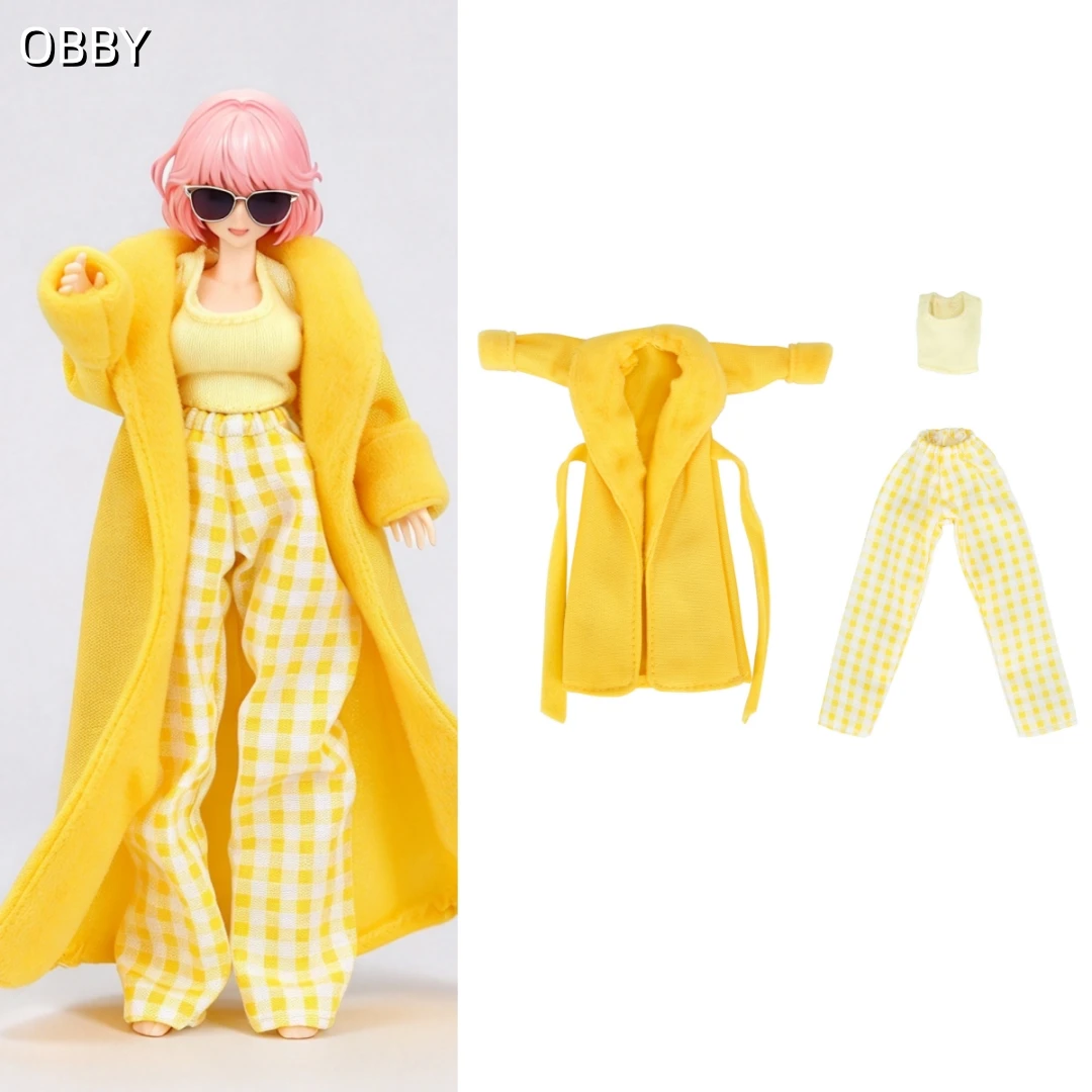 Paris Vacation Coat Vest Plaid Pants For 1/12 BJD SNAIL SHELL Romankey Boxed Furry FAG 6'' Doll Clothes Outfit Accessories