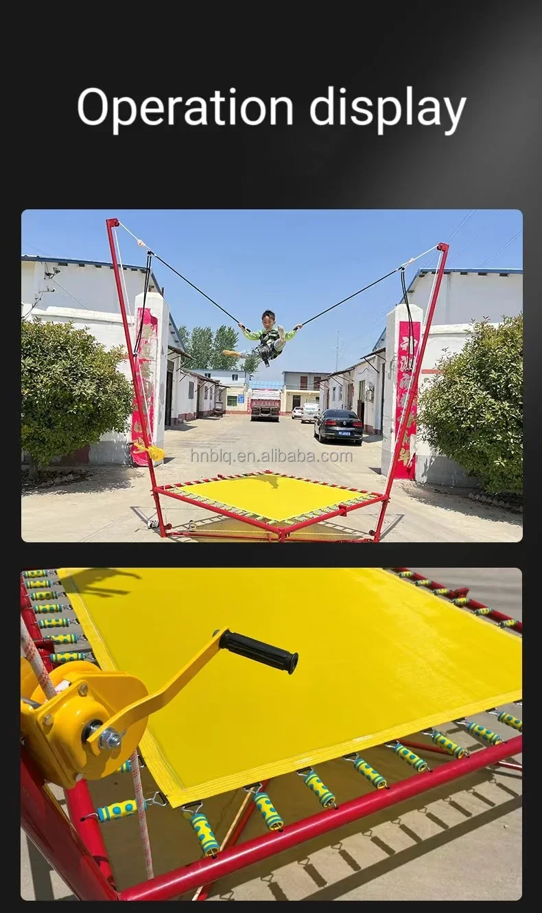 Trampolín de salto Bungee individual para niños y adultos, patio de juegos al aire libre