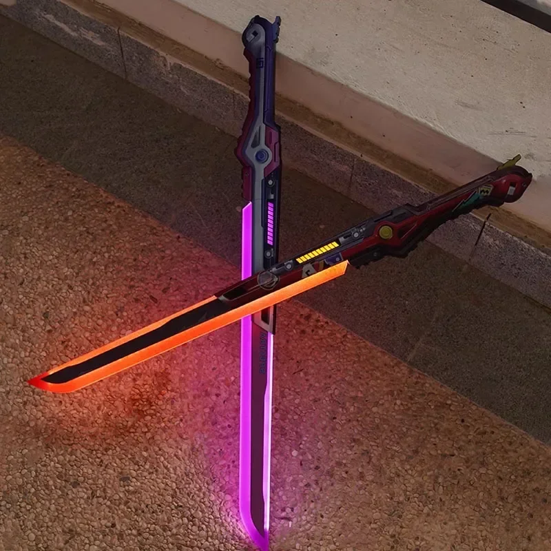 

70cm/27.56in Valorant Overdrive Blade Lightsaber Cosplay Acrylic Katana Weapon Model Glowing Toys Game Peripherals Boys Gifts