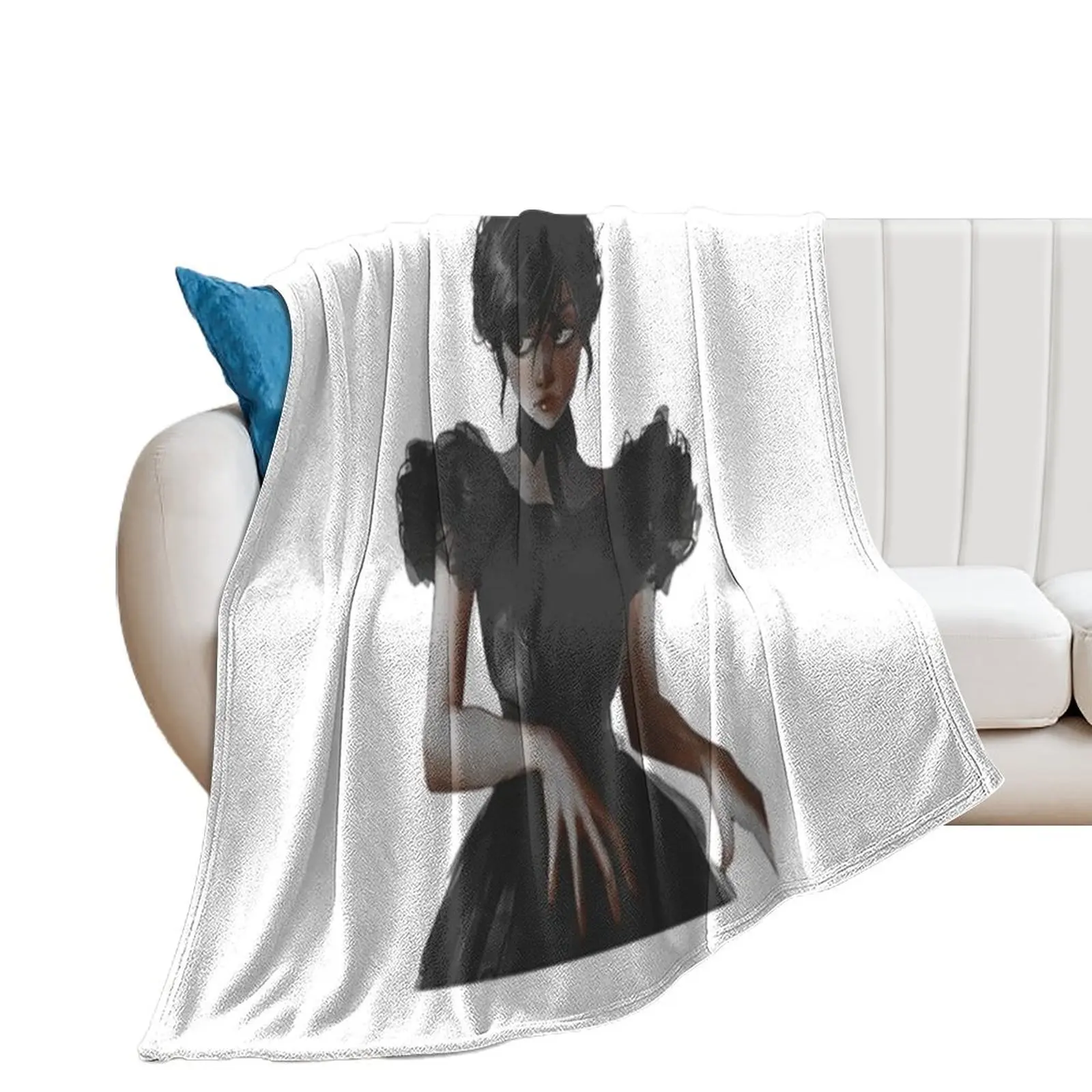 Wednesday Addams Jenna Ortega Addams nevermore wenclair Nightshades Wednesday Addams qoutes Throw Blanket