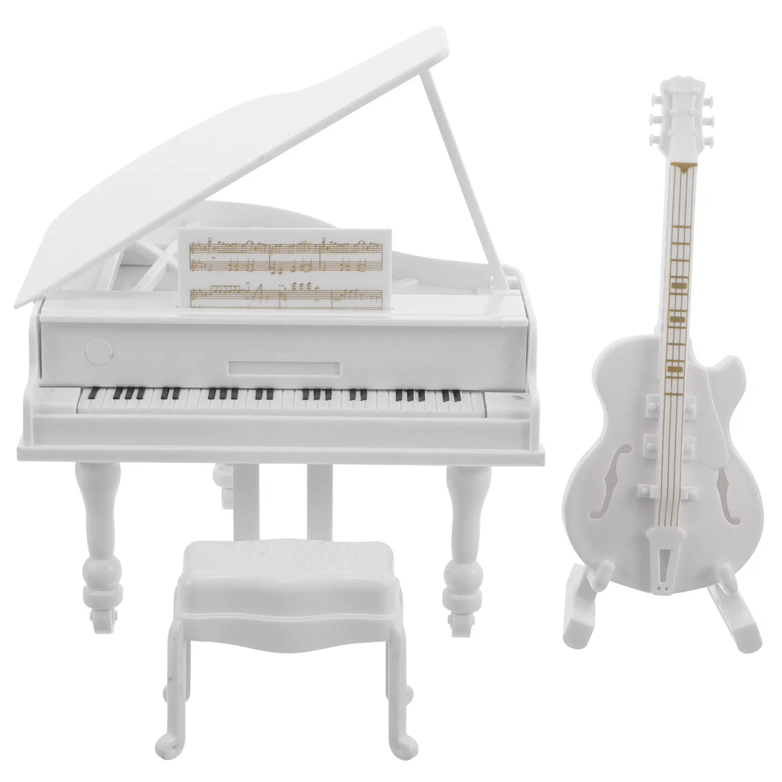 

3Pcs Miniature Piano for Dollhouse Furniture Realistic Tiny Piano Decoration Miniature Musical Instrument Prop for Photography