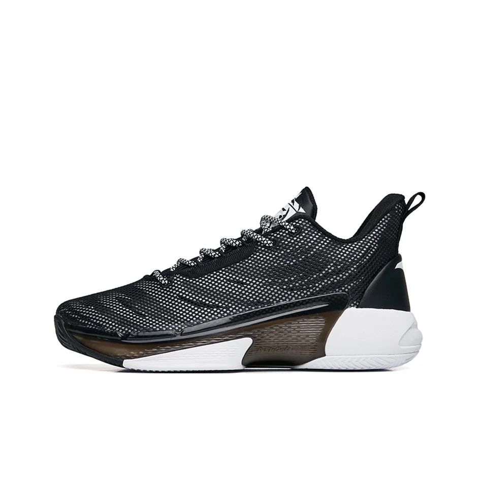 ANTA Attack 4 Basketball Shoes Men's Low Top Black/Cloud Gray 112231603-3