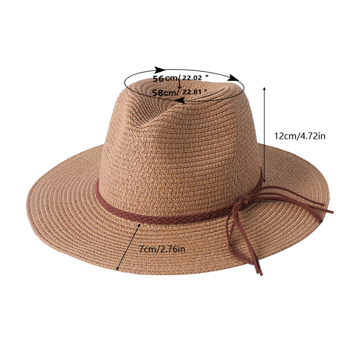 Sommer weiche geformte Strohhüte Damen/Herren Outdoor faltbare UV-Schutz Hut Panama Strand Sonnenhut – Detail 1