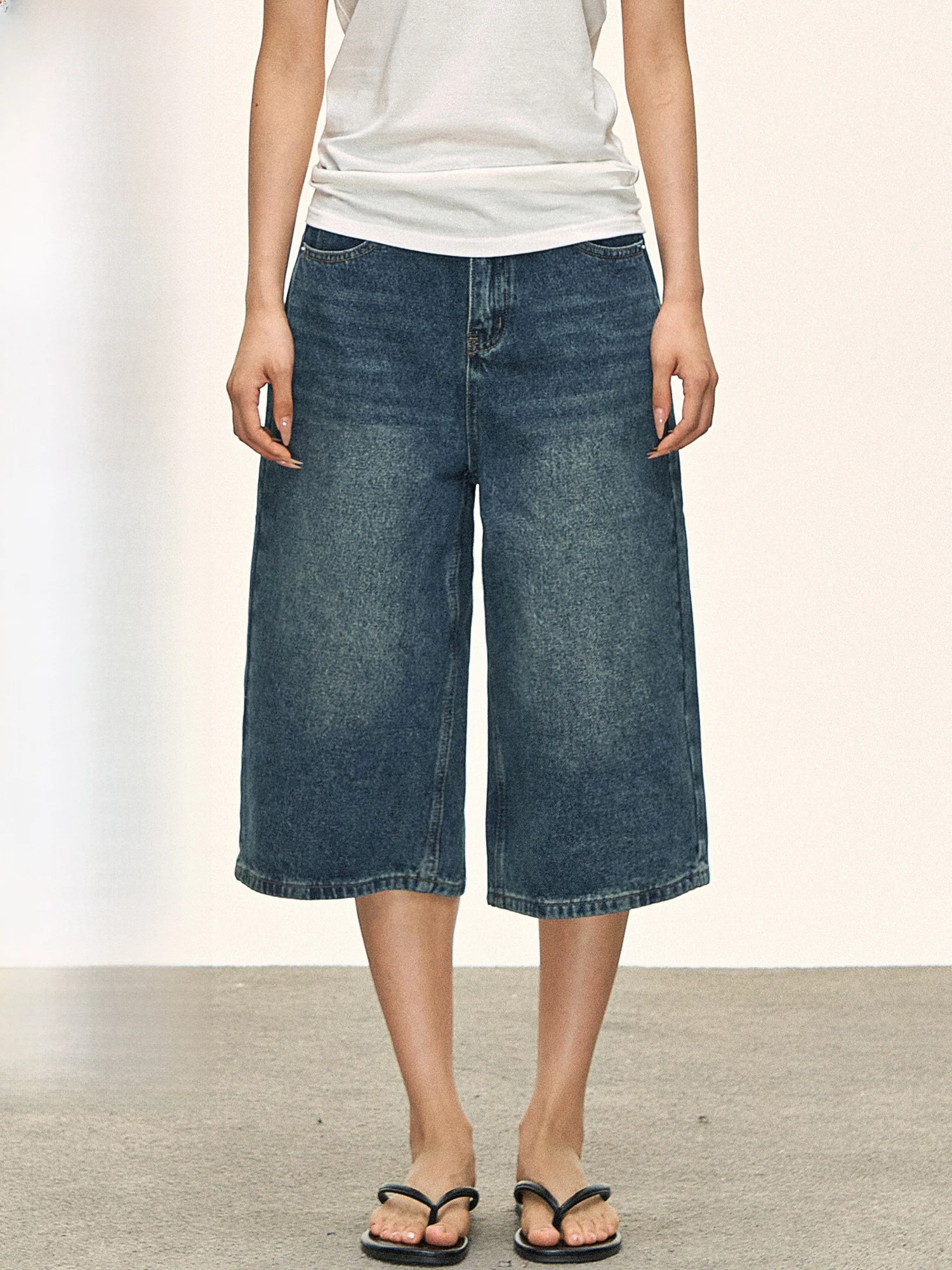 

101PASSION Ретро джинсы прямого кроя для женщин, летние, широкие, укороченные, свободные, универсальные, стройнящие, с низкой талией, на молнии