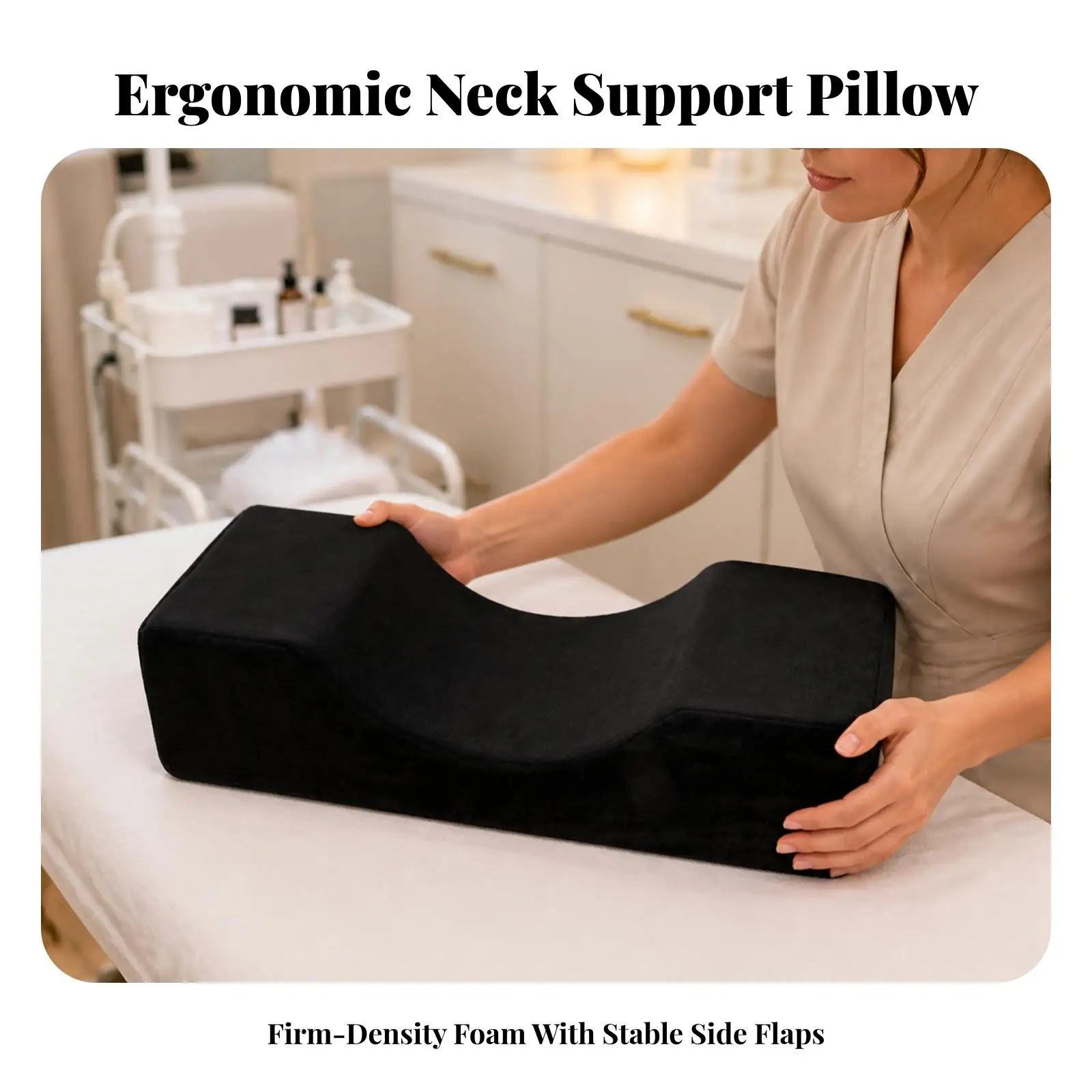 Soft Fluffy Neck Support Pillow for Lash Artists Brow Styling and Cosmetic Chair Comfort During Appointments