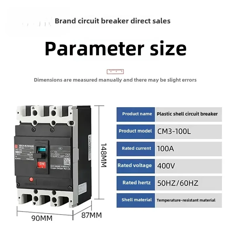 CM3-250 Switch Series Molded Case Circuit Breaker 63/100/160/400/630/800L Type 3P