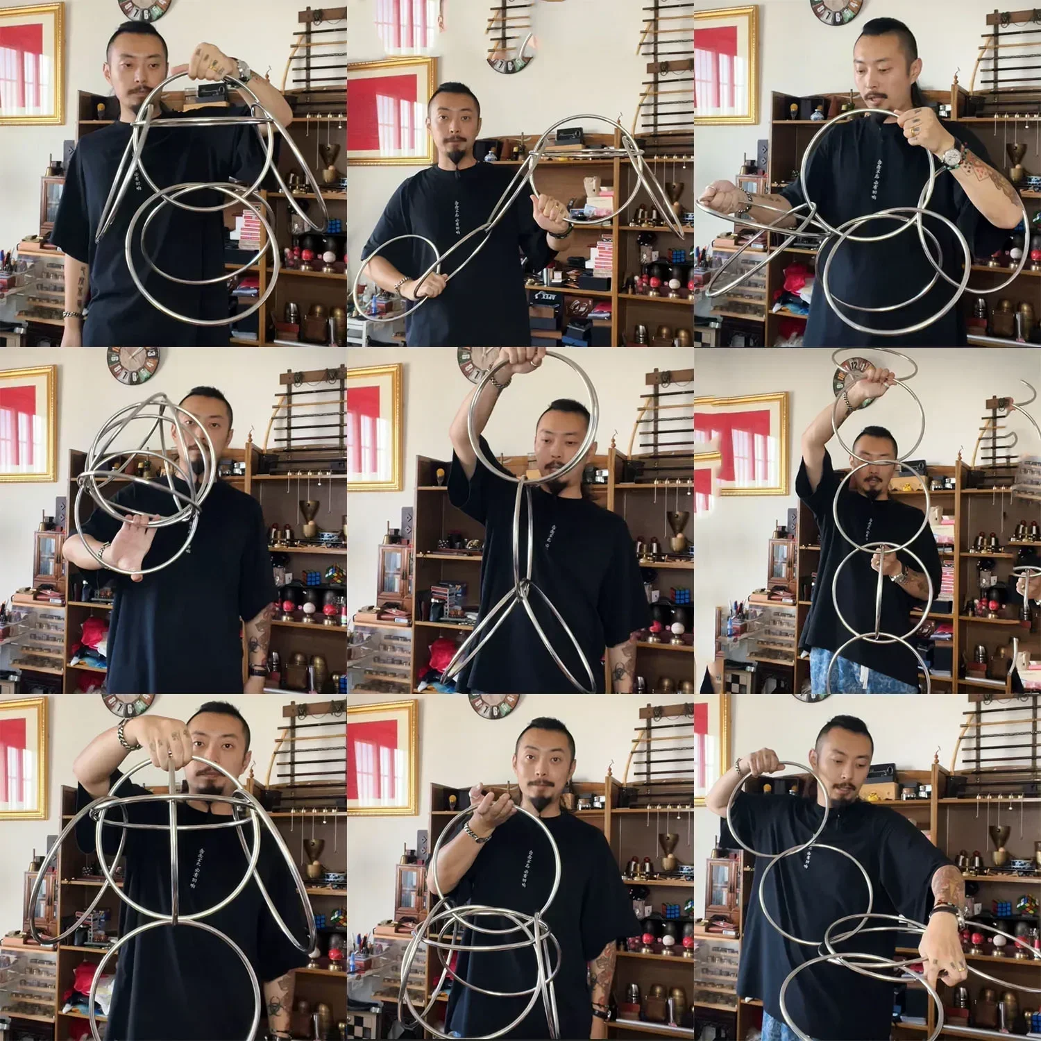 12 Inch Linking Rings 6 Rings Set by J.C  Magic Tricks Magia Stage Traditional Magie Magician Illusion (Strong Magnetic Lock)