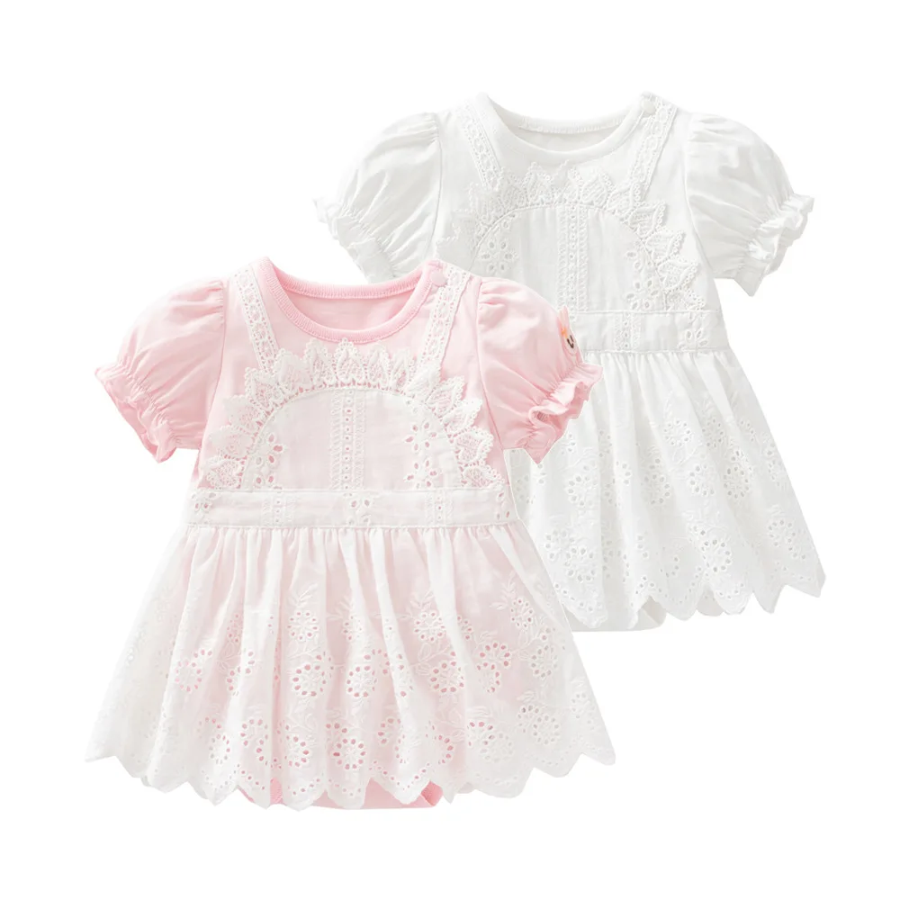 

ZOETOPKID 2026 Newborn Clothes Baby Girls Bodysuits Romper Party Clothing Princess Kids Mesh Lace Triangle Jumpsuit