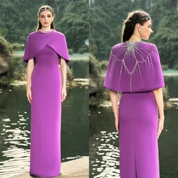 Customized Jersey Sequined Beading Ruched Homecoming A-line High Collar Bespoke Occasion Gown Long Dresses