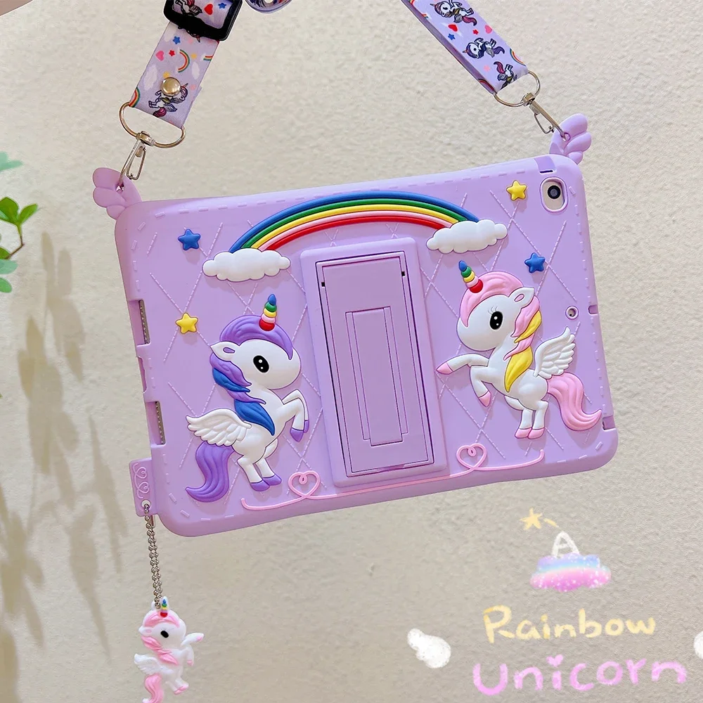 3D Unicorn Case for iPad 6th Generation 2018 /iPad 5th Generation 2017 /iPad Air 2 2014 /iPad Air 2013 Tablet 9.7'' Kids Cover