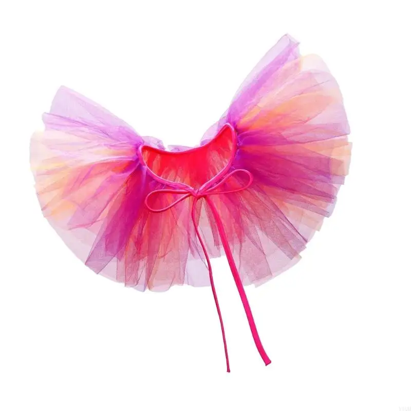 ياقة قابلة للفصل ذات طبقات شبكية متعددة الألوان لمظهر أصلي من العصور الوسطى #5