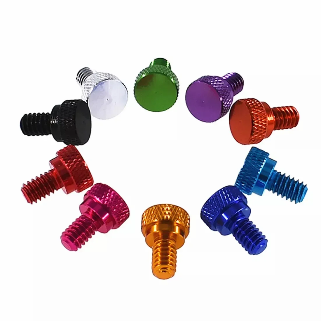 1~10pcs UNC 1/4-20 양극 처리된 색상 알루미늄 합금 널링 엄지 나사 손잡이 손잡이 볼트 PC 케이스 카메라용