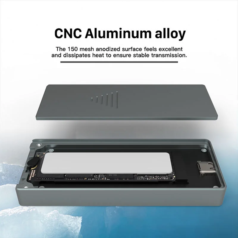 حاوية Qy-Smart M.2 Nvme / SATA SSD، USB 3.2 Gen 2 10Gbps، حافظة محول M2 خارجية تدعم M-Key B + M Key UASP RTL9210