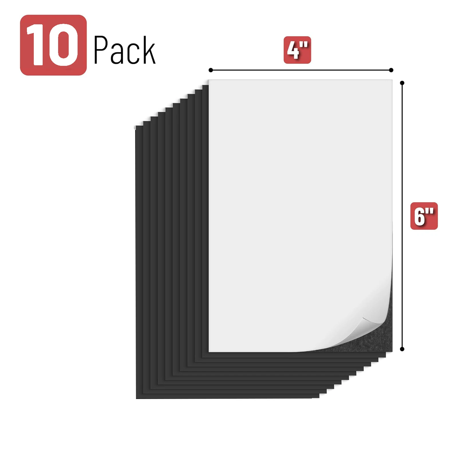 ESHANG – 10er-Pack 4" x 6", selbstklebende Magnetplatten, mit selbstklebender Rückseite, flexible Bildmagnete, schneidbare Magnetplatten