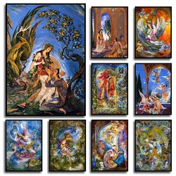 Mahmoud Farshchian Persian Painting Posters Artwork Canvas Painting Print Wall Art Picture for Living Room Home Decor Aesthetics