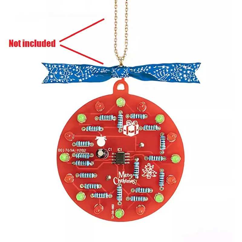 AB43-NE555 LED Blinking PCB Soldering DIY Kit Christmas Tree Decoration Red Green Flashing Light Soldering Practice Board
