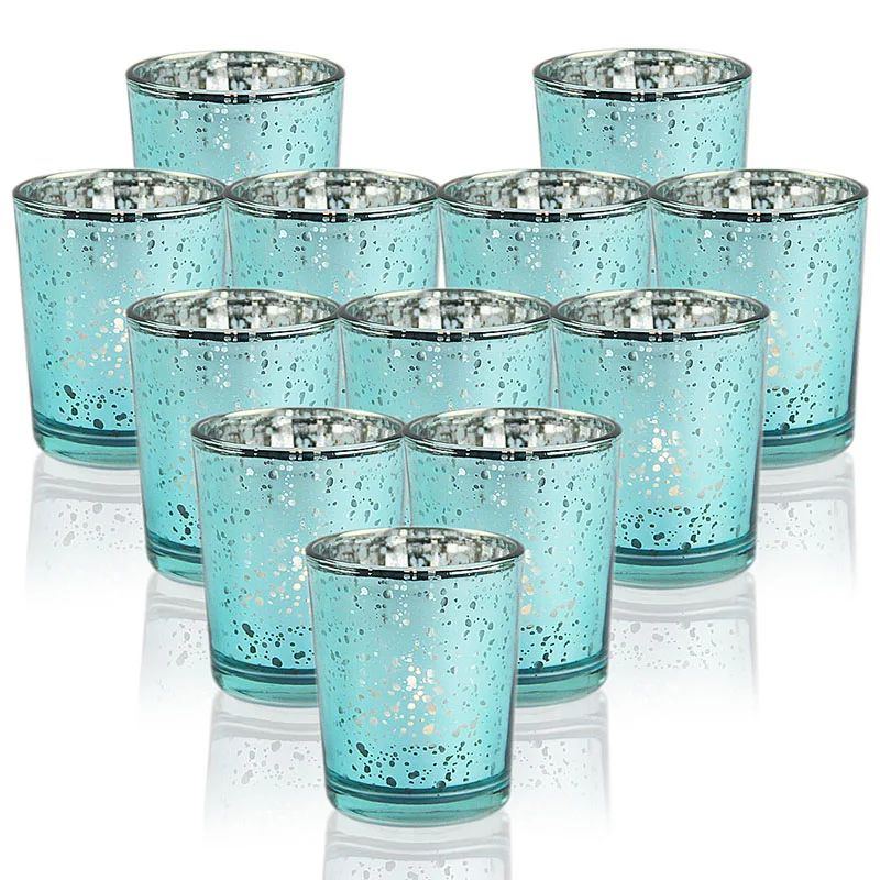 

Electroplating Sky Blue Starry Sky Candle Cup Glass Candlestick Incense Candle Empty Cup