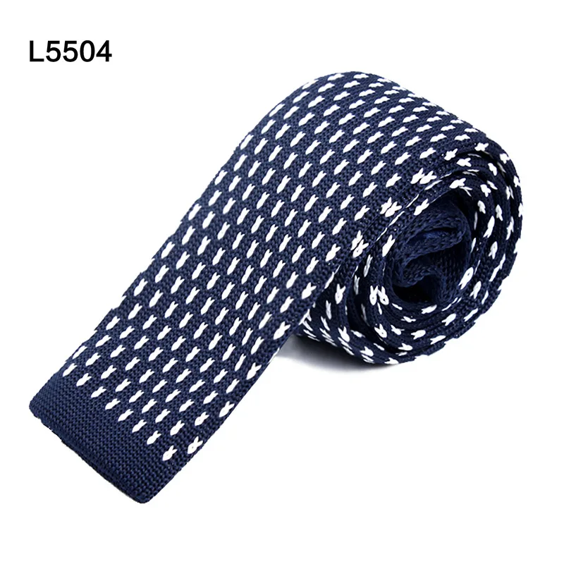 Leisure Knitted Tie Flat Head Ultra Narrow Jacquard Tie Unisex 145CMx5.5CMx3.8CM