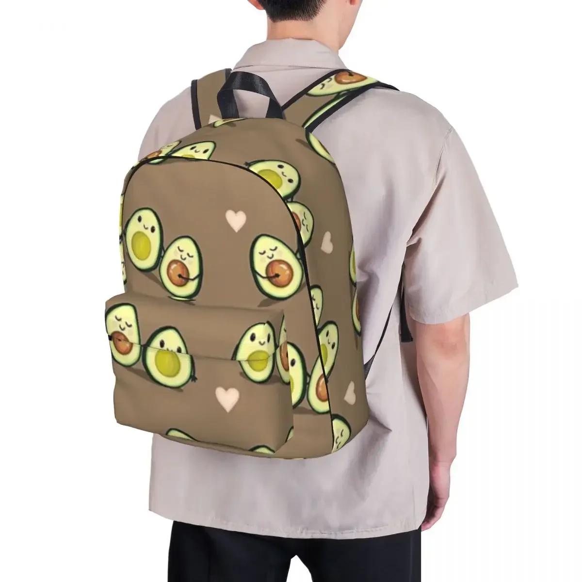 Mochila de dos mitades con patrón de aguacate para niños, bolsa de libros para estudiantes, bolso de hombro para computadora portátil, mochila de viaje, mochila escolar