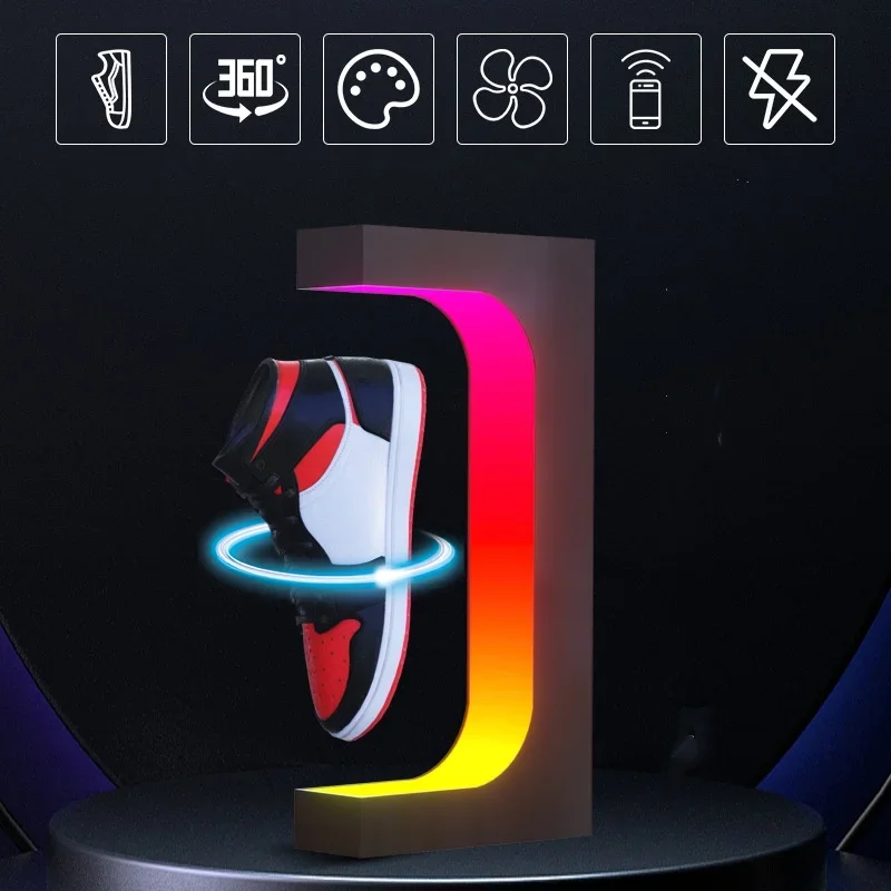 Magnetic Levitating LED Rotating Shoe Display Stand For Sneaker Shop Decor