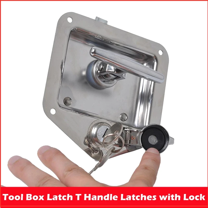 

Tool Box Latch T Handle Latches with Lock,Trailer Door Latch with Gasket and Keys For Trailer Door RV Camper Truck Bed Toolboxes