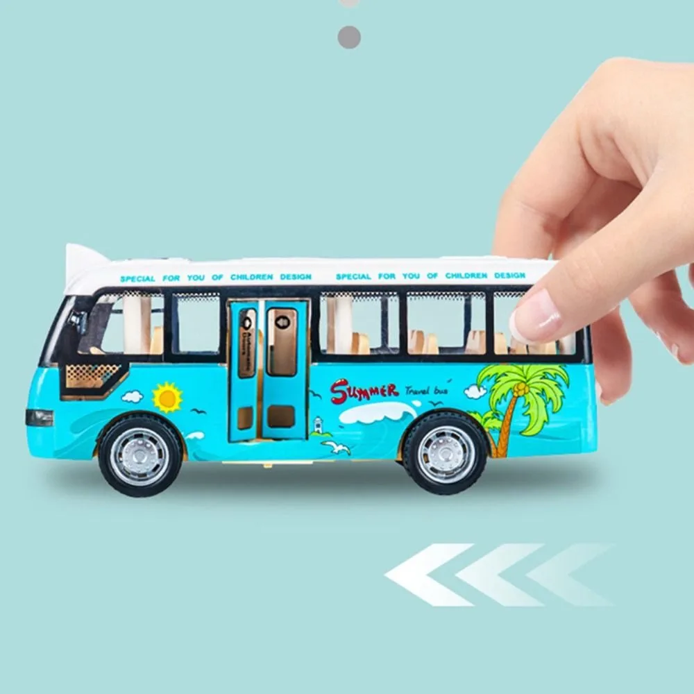 سيارات حافلة مدرسية تفاعلية بأبواب قابلة للفتح، نموذج حافلة مدرسية بلاستيكية مع أضواء وأصوات، سيارة لعب قابلة للسحب للخلف #5