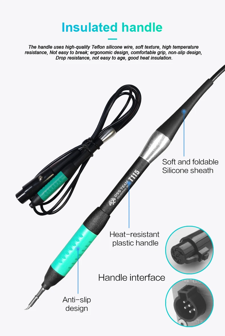 oss T115 Electric Soldering Iron With Temperature Control PCB Soldering Station For Phone Motherboard Solder Repair Welding Tool