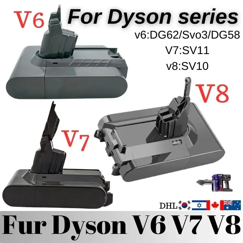 for Dyson V6 V7 V8 Series SV07 SV09 SV10 DC58 Absolute Fluffy Animal Pro Bateria Vacuum Cleaner Rechargeable Battery