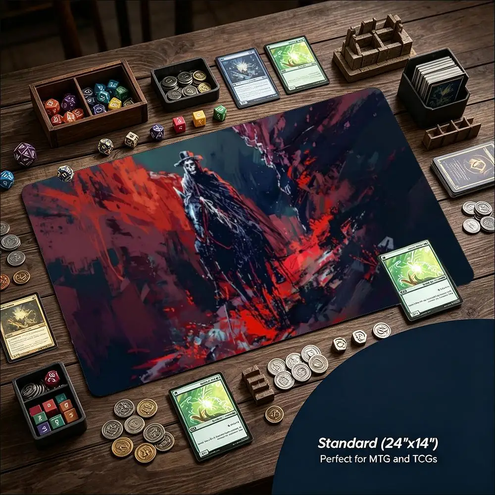 Dark Red Skeleton Horseman Fantasy Large Mouse Pad Non Slip Rubber Desk Mat For Gaming Keyboard Mouse Office Desktop Setup