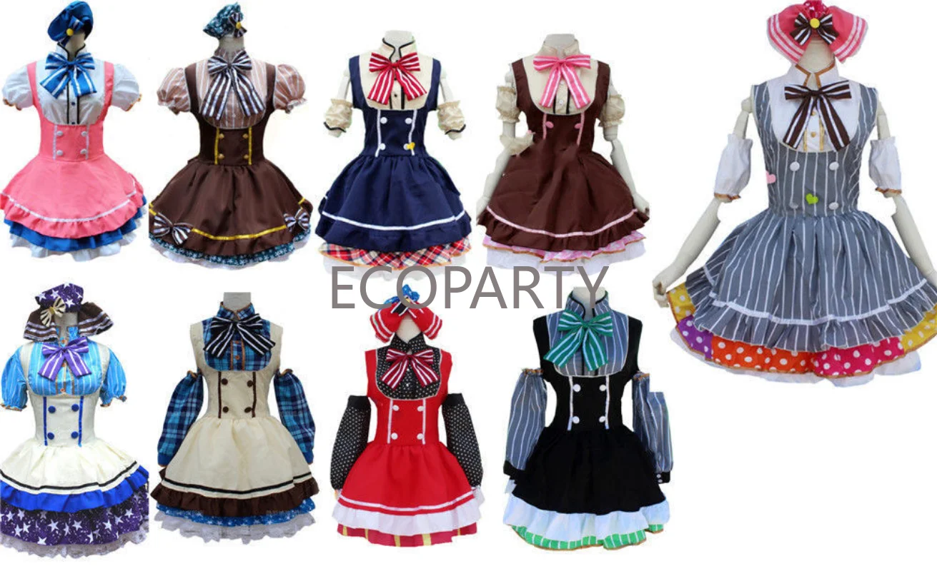 Halloween Anime Love Live Lolita Cosplay Uniform Maid Dress Fancy Costume Dress COS Starry Sky Ringing Maid Dress Poncho Dress