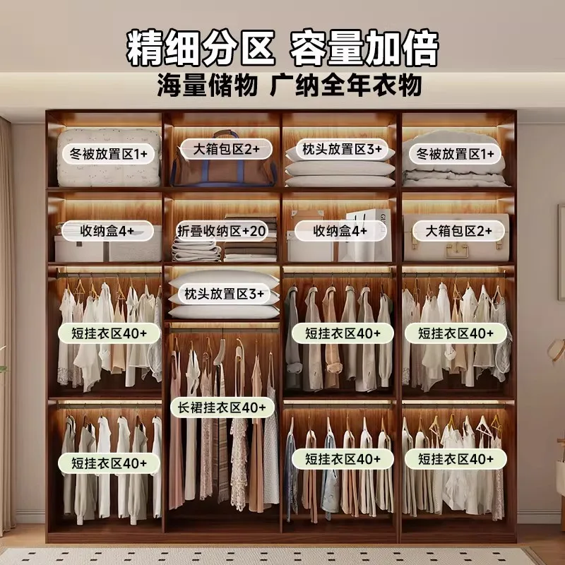 North American oak oak ENF grade solid wood wardrobe home medieval glass door new large wardrobe